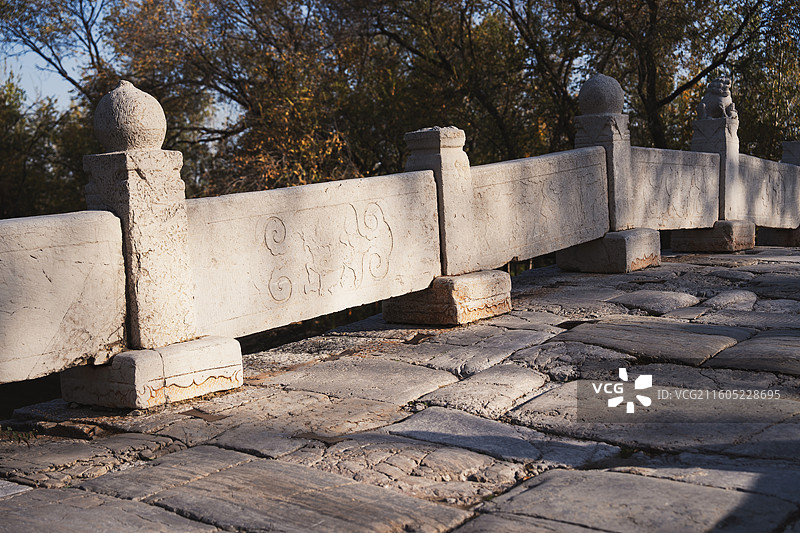 河北邯郸广府古城弘济桥栏杆石雕图片素材
