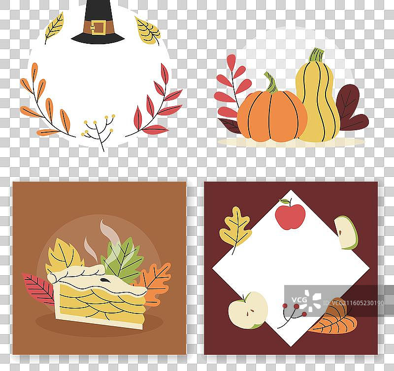 手绘扁平化感恩节Instagram故事图片素材