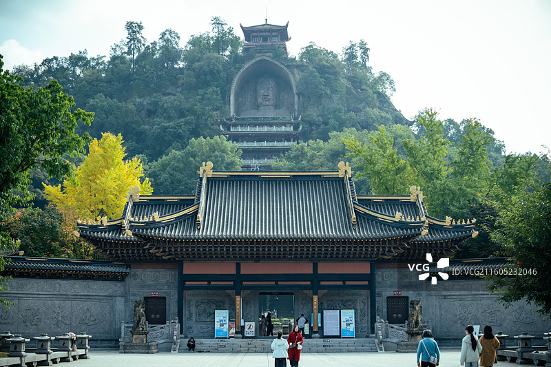 自贡荣县 荣县大佛 荣县大佛石窟图片素材
