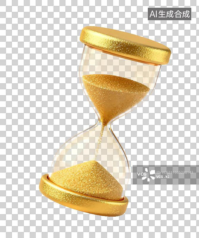 【AI数字艺术】金色沙漏3D免抠元素图片素材