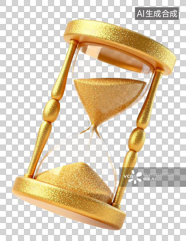 【AI数字艺术】金色沙漏3D免抠元素图片素材