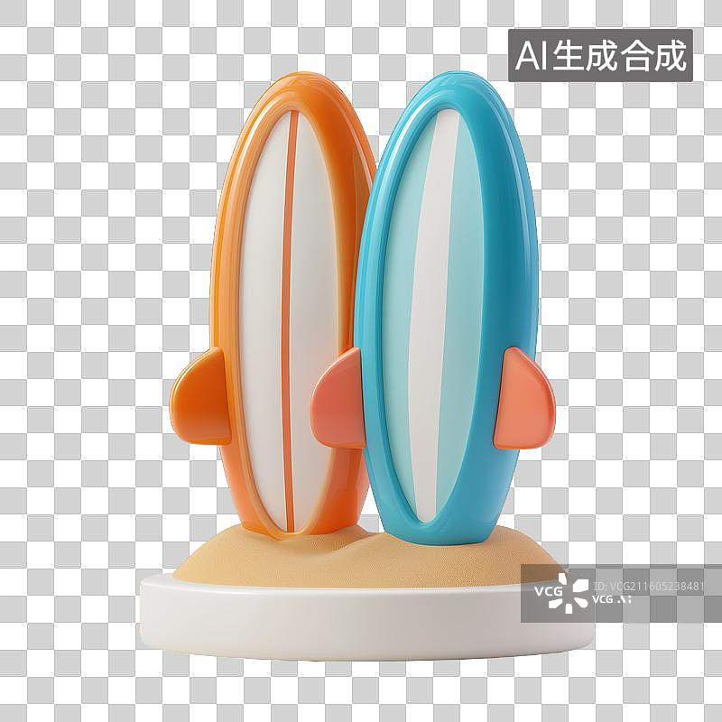 【AI数字艺术】双色冲浪板造型摆件图片素材