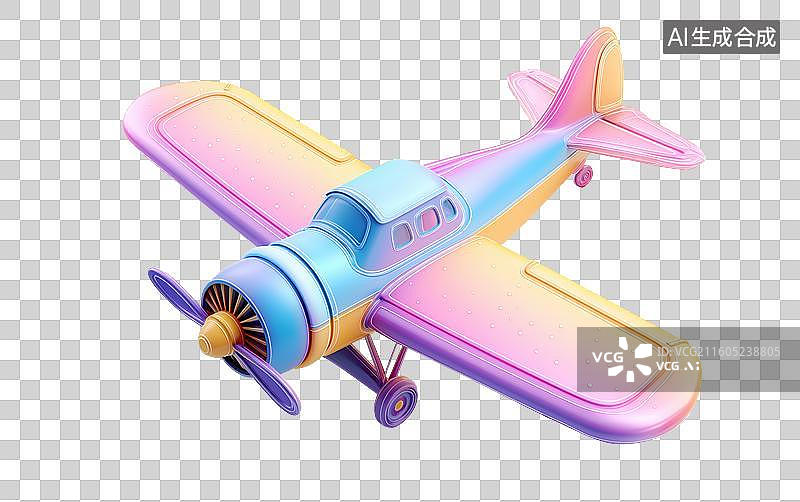 【AI数字艺术】彩色双翼飞机玩具图片素材