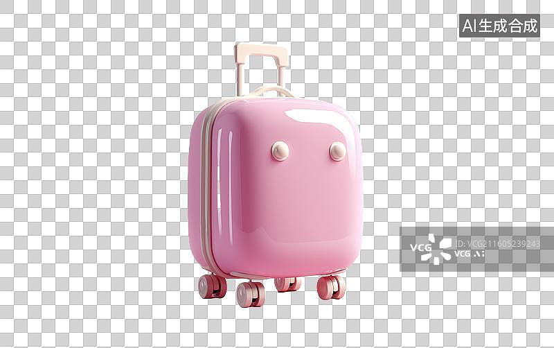 【AI数字艺术】粉色行李箱图片素材