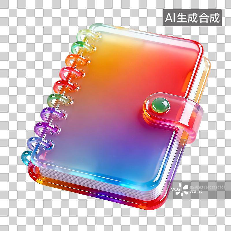 【AI数字艺术】炫彩渐变透明笔记本图片素材
