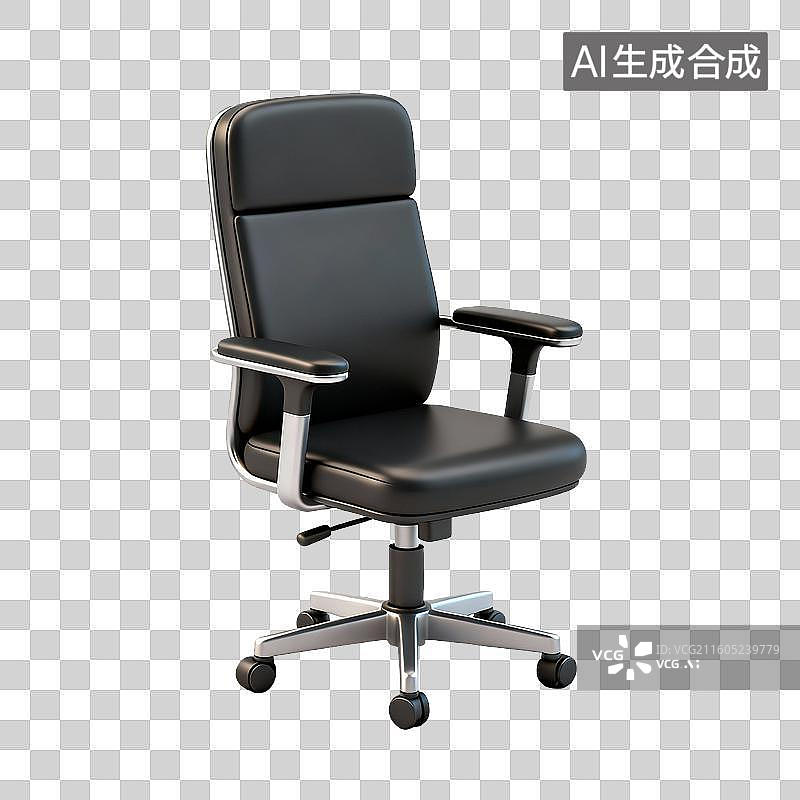 【AI数字艺术】黑色皮质办公椅图片素材