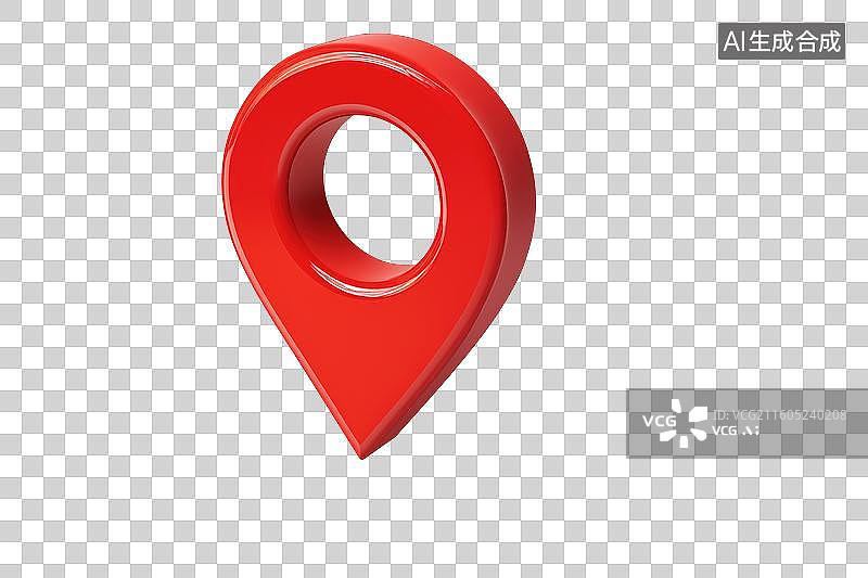 【AI数字艺术】红色定位图标图片素材