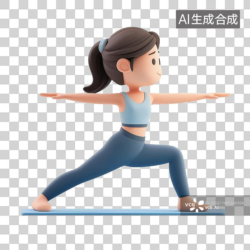 【AI数字艺术】女性练习瑜伽动作图片素材