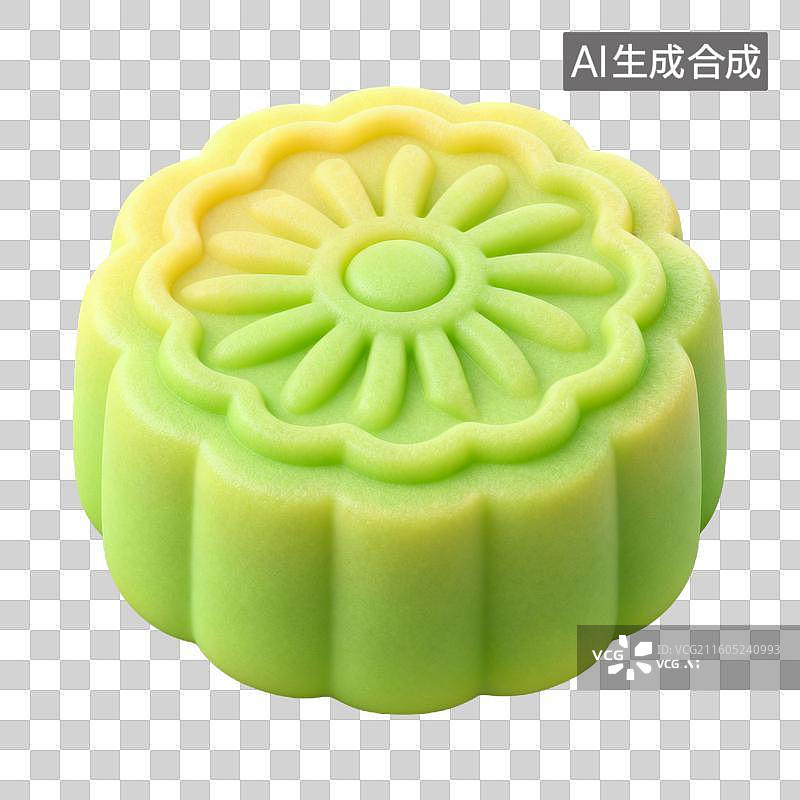 【AI数字艺术】3D拟物风格国风中国中式美食成品菜肴元素绿豆糕图片素材