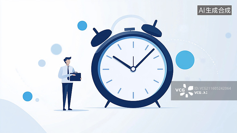 【AI数字艺术】商务人士与时间管理图片素材