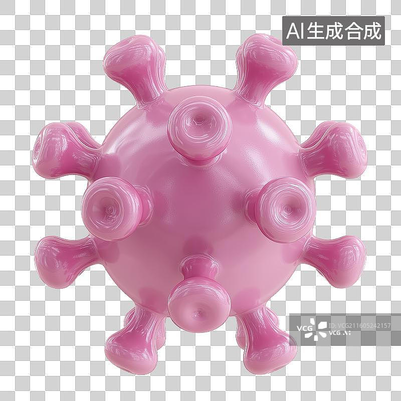 【AI数字艺术】粉色病毒模型玩具图片素材
