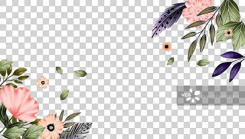 水彩波西米亚风婚礼YouTube频道图片素材