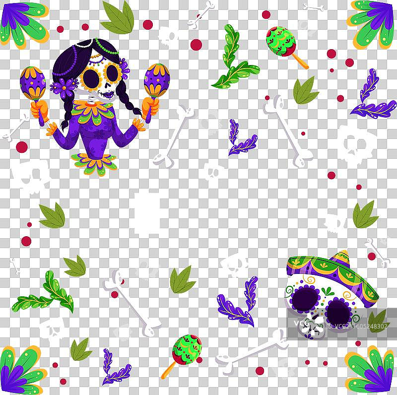 亡灵节扁平化设计图片素材