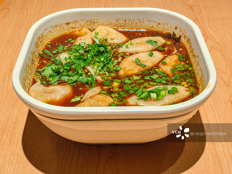 陕西美食酸汤水饺图片素材