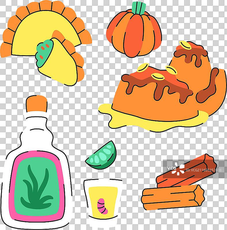 手绘亡灵节食物集合图片素材