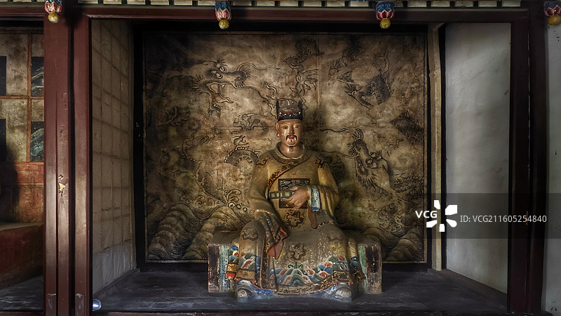 太原晋祠三圣祠坐南朝北，建于清乾隆二年，面阔三间，供奉药王、真君、黑龙王，具江南园林风格。图片素材