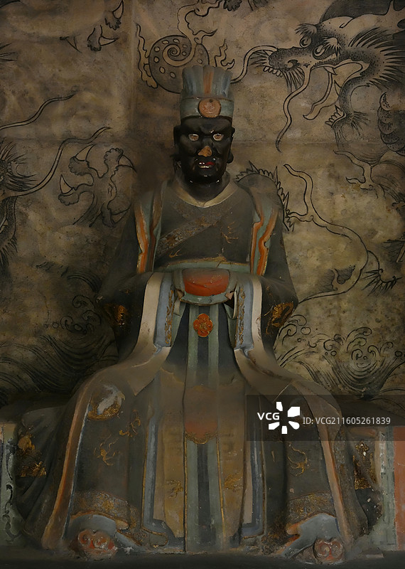 太原晋祠三圣祠坐南朝北，建于清乾隆二年，面阔三间，供奉药王、真君、黑龙王，具江南园林风格。图片素材