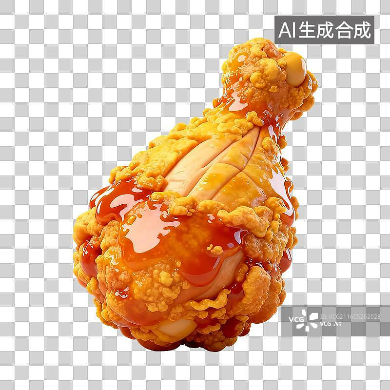 【AI数字艺术】裹满辣酱的酥脆炸鸡腿图片素材