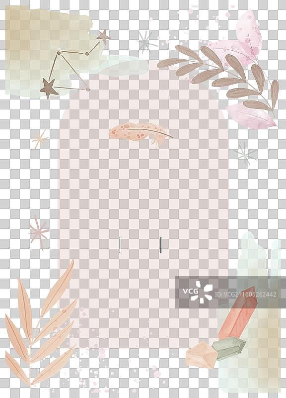 水彩波西米亚婚礼请柬图片素材