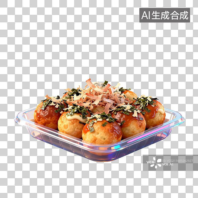 【AI数字艺术】美味的章鱼小丸子图片素材