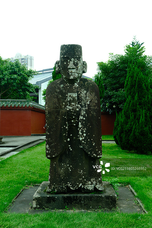 中国海南省海瑞文化公园海瑞墓园 ，海瑞墓园大门、神道、石像生、明海中介公谕祭碑、皇明敕葬碑图片素材