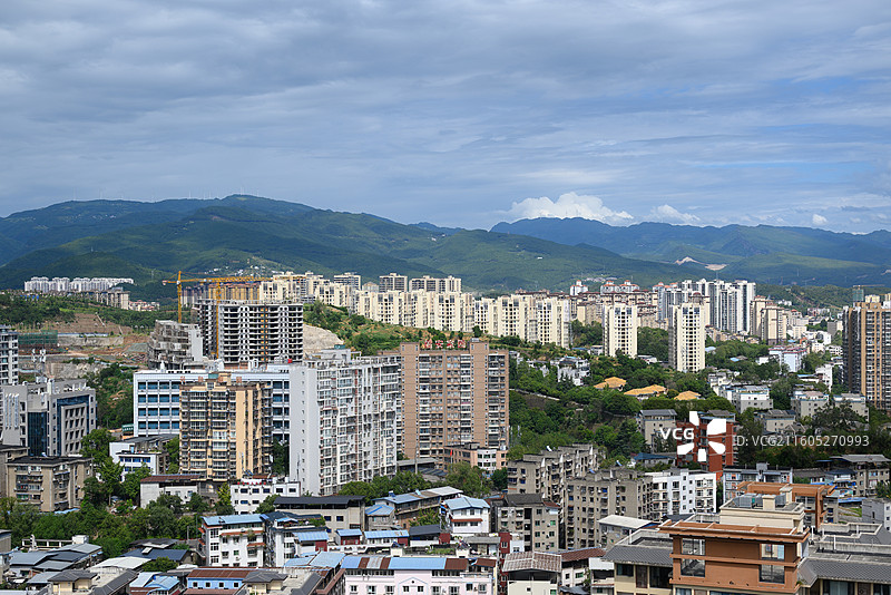 广元利州区福安家园金碧苑城市风光图片素材