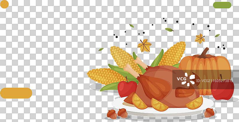 手绘感恩节登陆页面模板图片素材