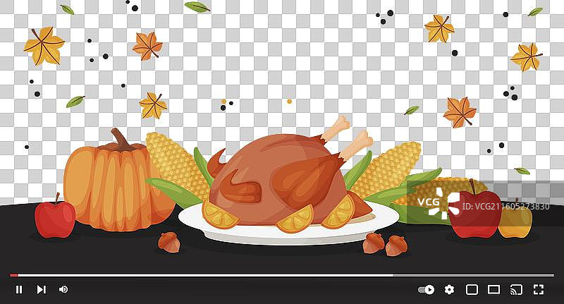 手绘感恩节YouTube缩略图图片素材