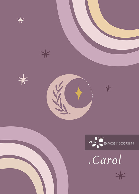 手绘波西米亚风生日邀请函图片素材