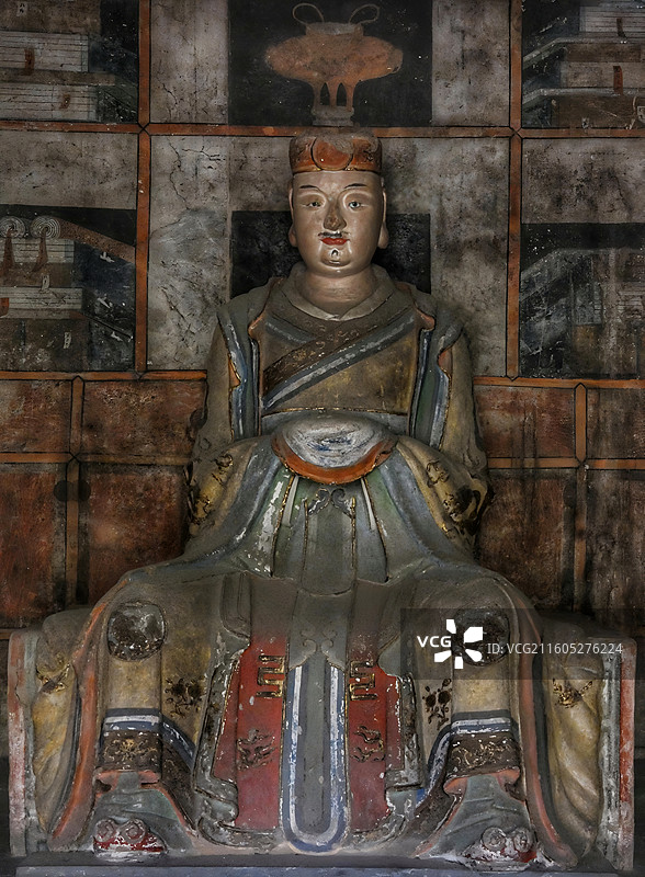 太原晋祠三圣祠坐南朝北，建于清乾隆二年，面阔三间，供奉药王、真君、黑龙王，具江南园林风格。图片素材