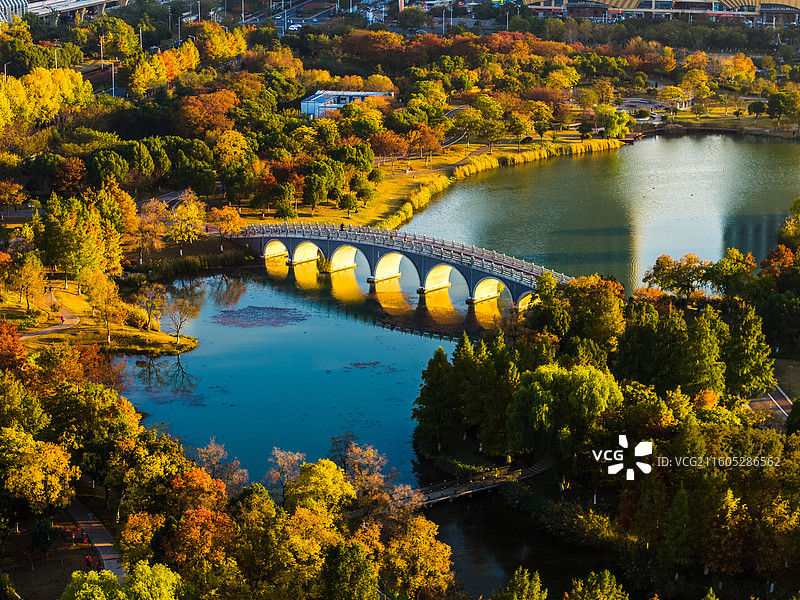 仙林湖秋色，江苏南京图片素材