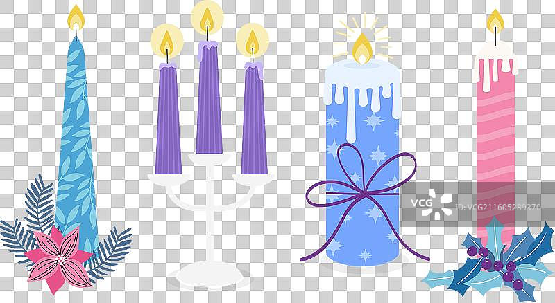 手绘降临节蜡烛合集图片素材