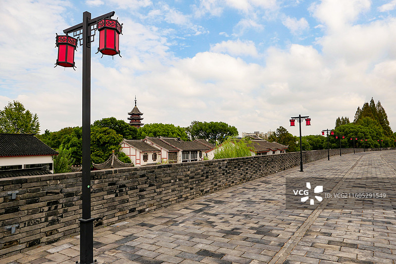 苏州盘门景区古城墙图片素材