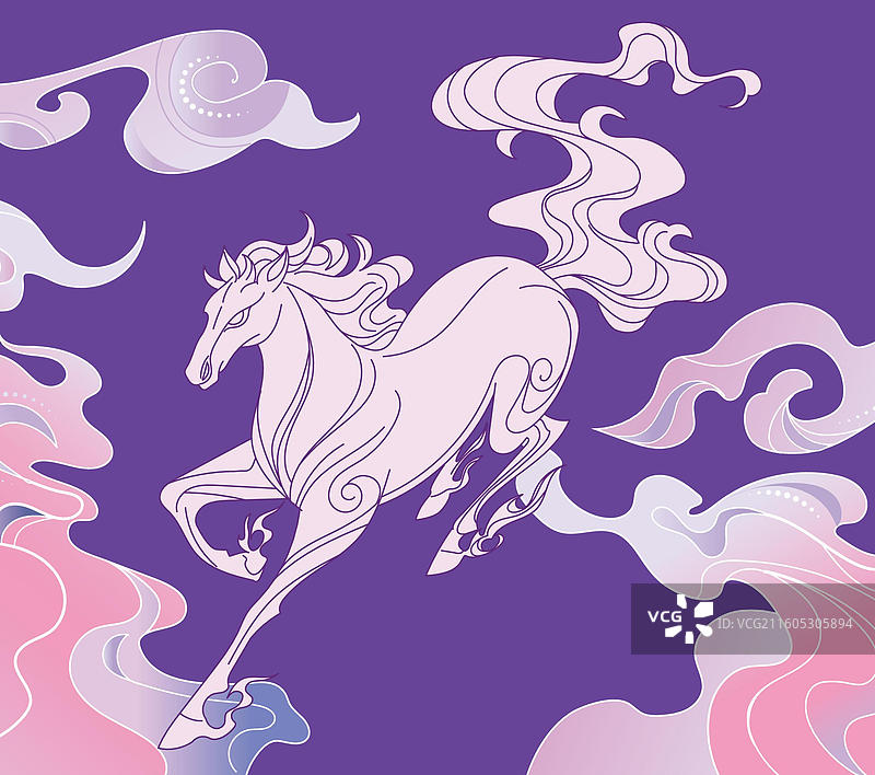 国潮国风马年ip吉祥物新中式2026年一马当先图片素材