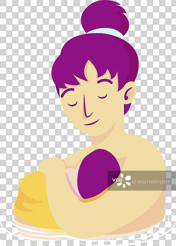 手绘水下分娩场景图片素材