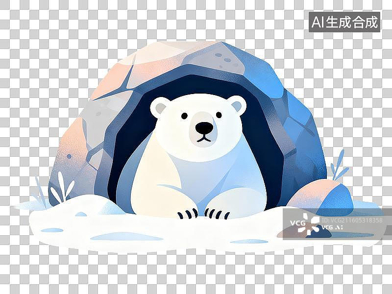 【AI数字艺术】扁平风惊蛰节气冬眠的动物醒来插画图片素材