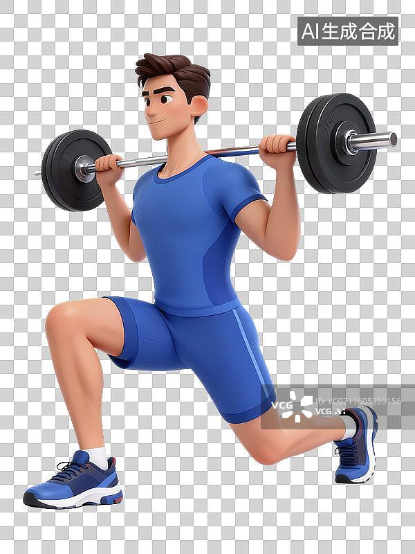 【AI数字艺术】3D男生男人健身锻炼人物插画图片素材