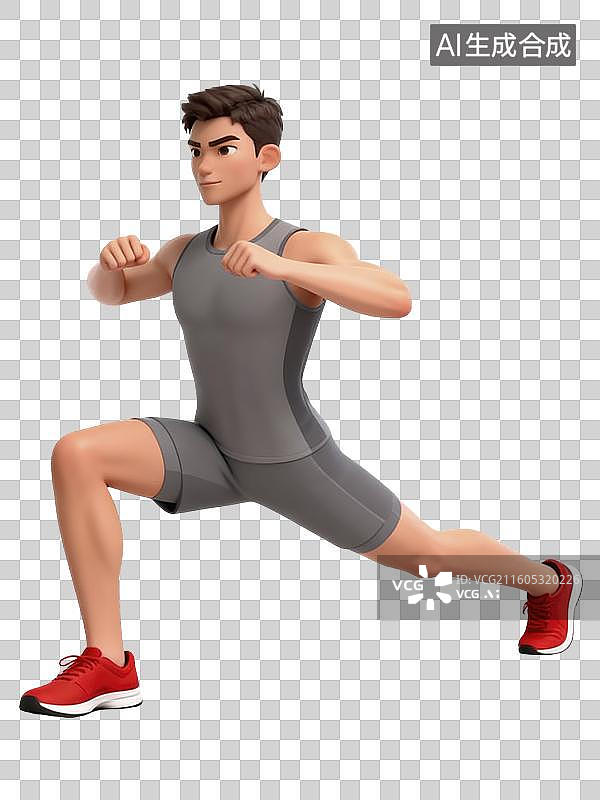 【AI数字艺术】3D男生男人健身锻炼人物插画图片素材