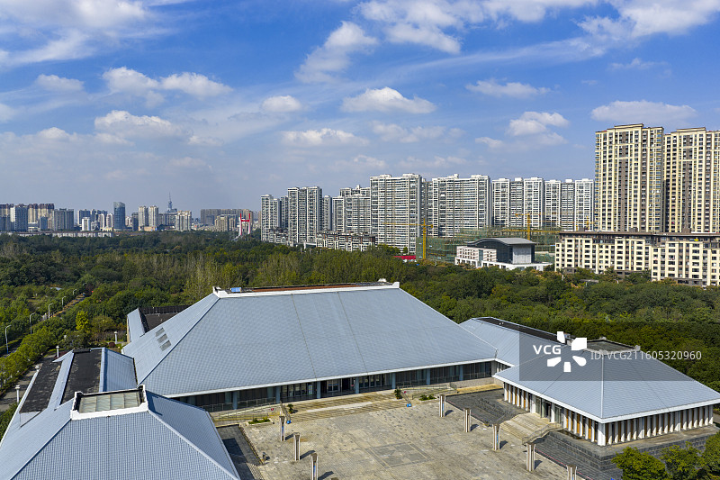 安徽省六安市皖西博物馆航拍图片图片素材