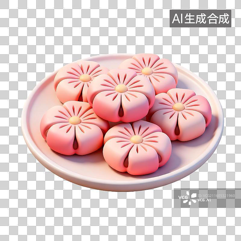 【AI数字艺术】桃花酥图片素材