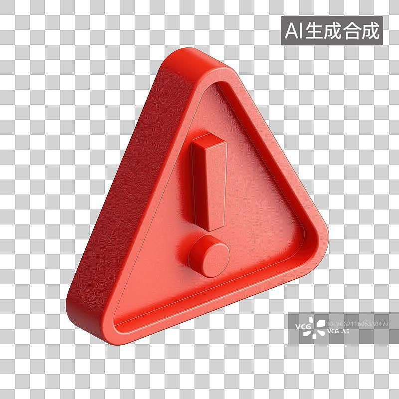 【AI数字艺术】红色三角警示标志图片素材