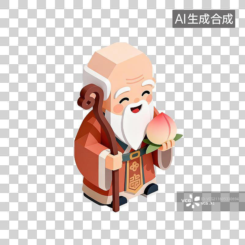 【AI数字艺术】寿星老-寿星公-老寿星图片素材