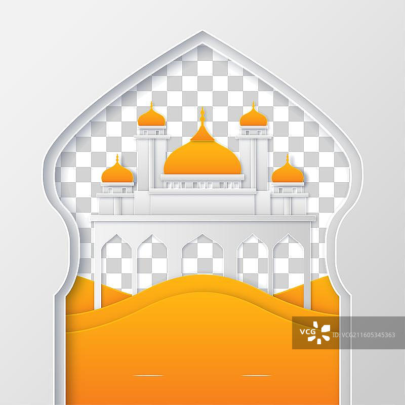 纸艺风格的斋月图片素材