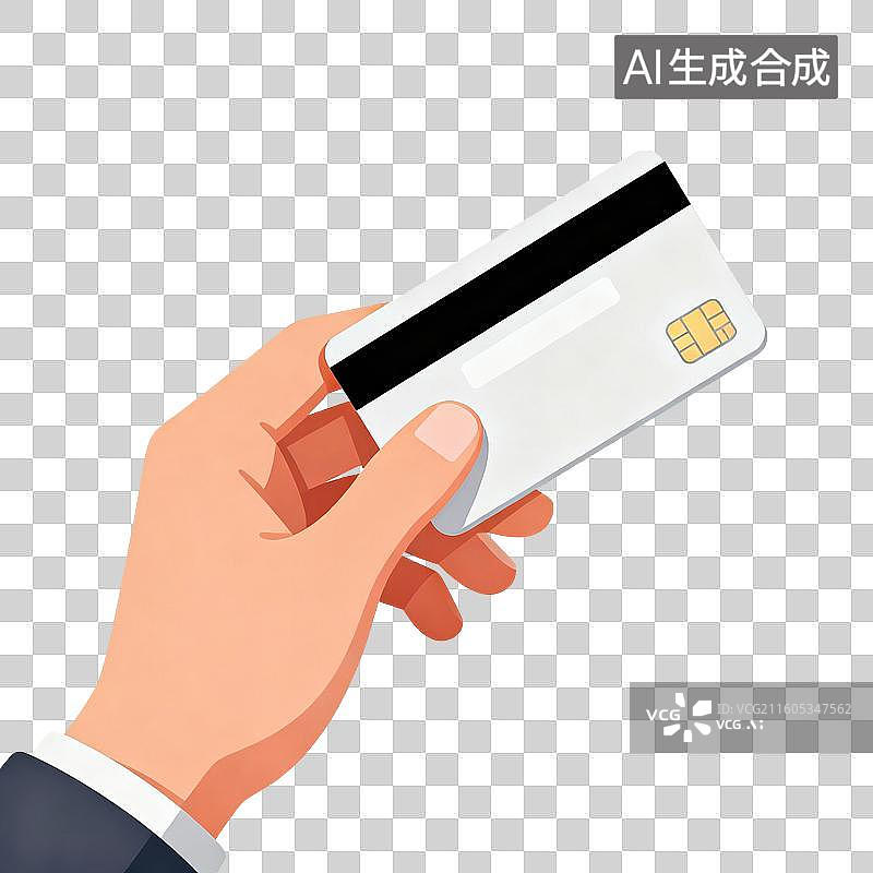 【AI数字艺术】手拿银行卡-信用卡-金融理财图片素材