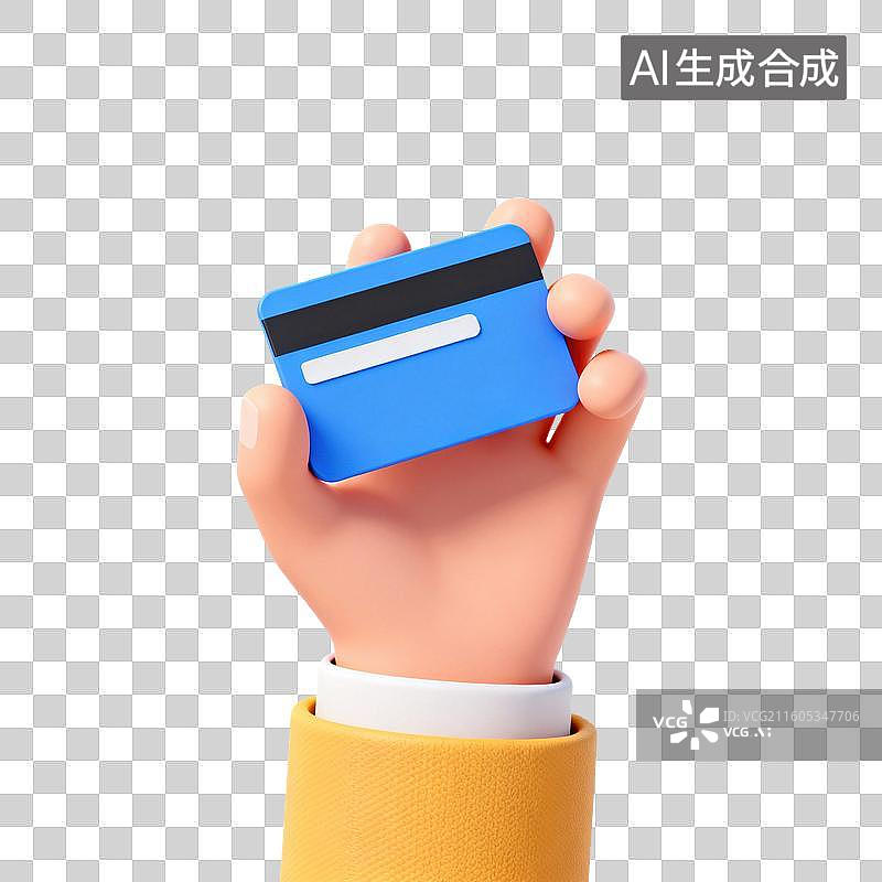 【AI数字艺术】手拿银行卡-信用卡-金融理财图片素材