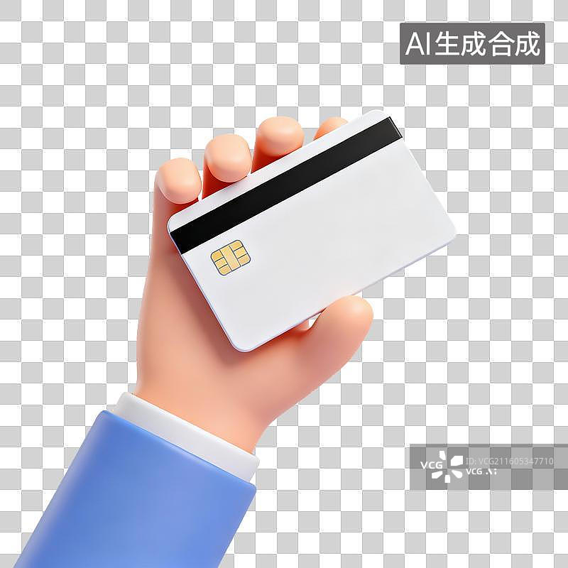 【AI数字艺术】手拿银行卡-信用卡-金融理财图片素材