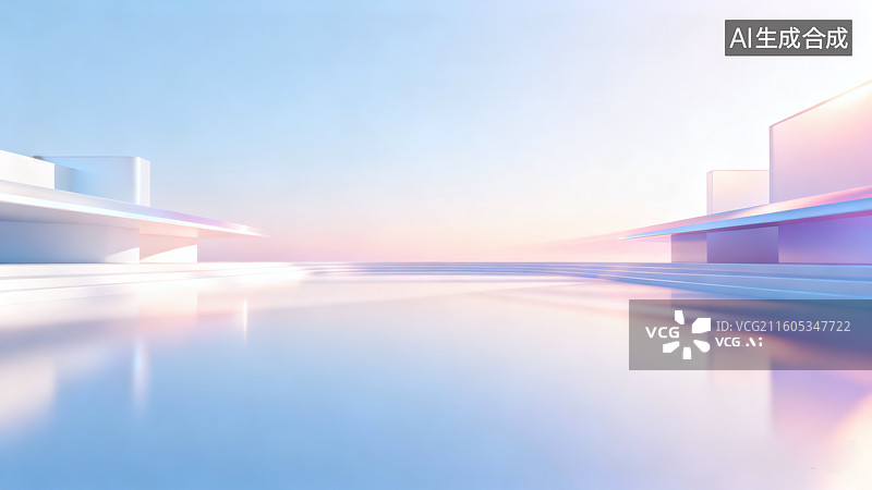 【AI数字艺术】科技感抽象空间，几何空间，汽车广告背景图图片素材