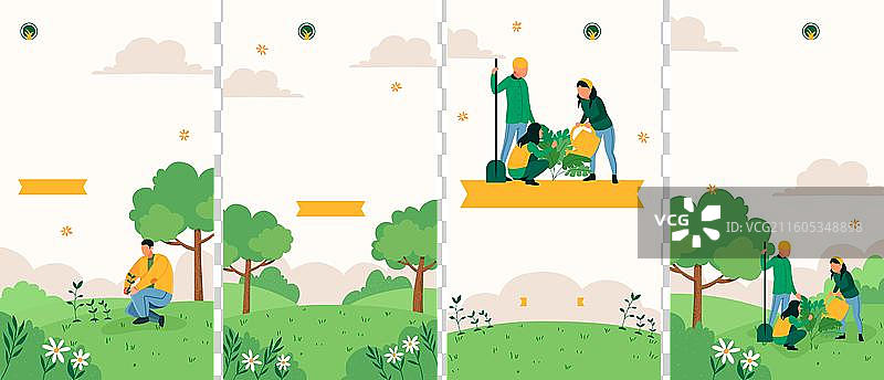 扁平化地球日Instagram故事集图片素材