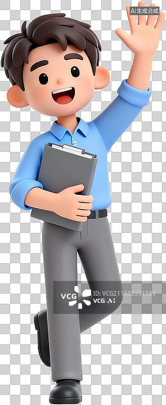 【AI数字艺术】卡通三维图形3D插画风格商务办公招聘面试职场春招校招设计元素免抠图形图片素材