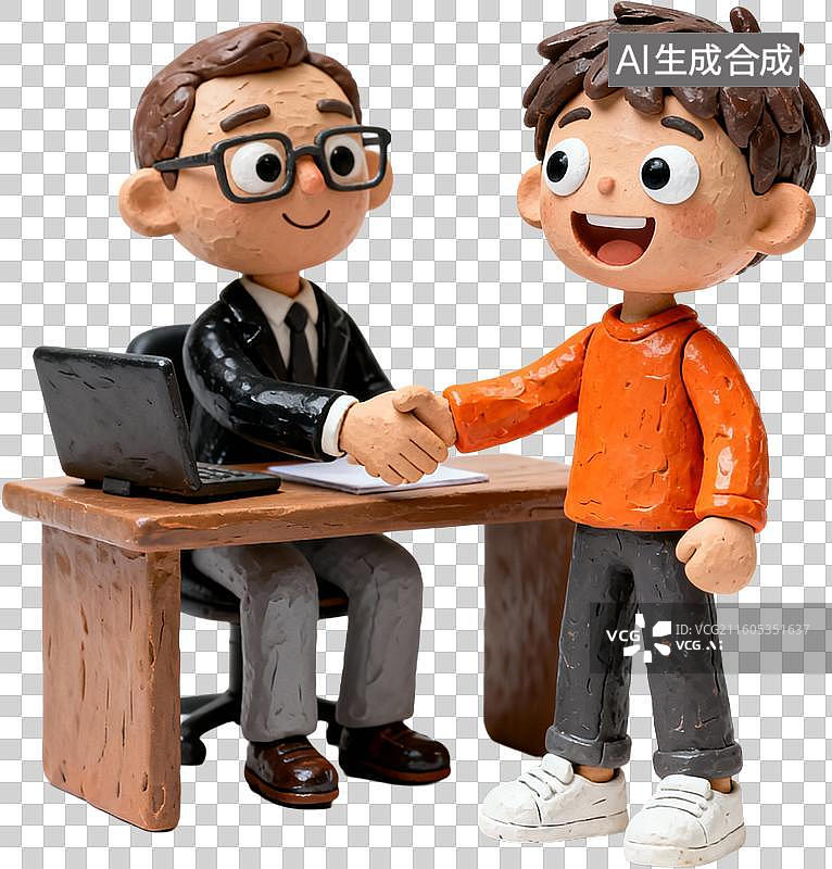 【AI数字艺术】卡通三维图形3D插画风格商务办公招聘面试职场春招校招设计元素免抠图形图片素材